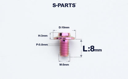 SPARTS A3 Countersunk Head M5 D10 Titanium Bolt TC4 Motorcycle & E-Bike Custom Fastener