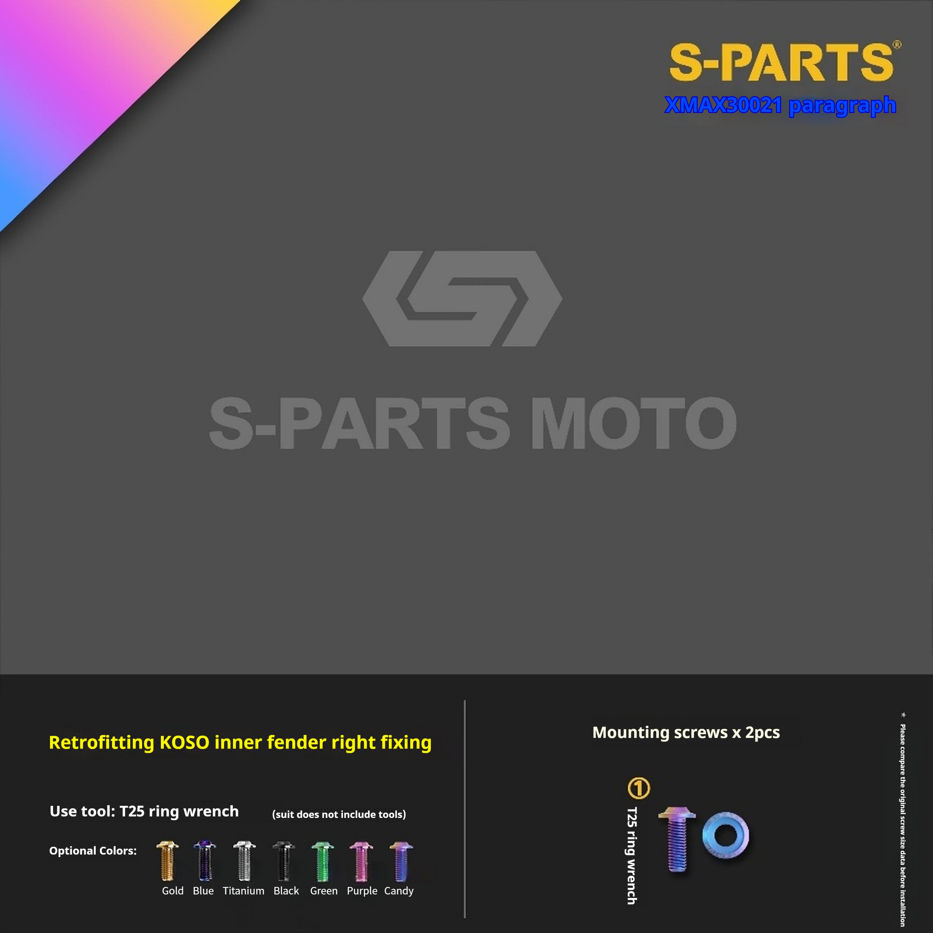 SPARTS Titanium Screw Set for Yamaha XMAX 300 2021 – Custom Candy Color & CNC Titanium Upgrade Kit