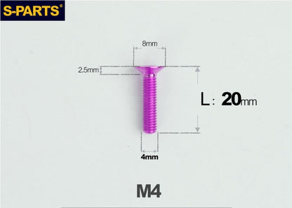 SPARTS M4x10-50mm Countersunk Titanium Alloy Bolt – Flat Head Fastening Screw for Motorcycle & Bicycle