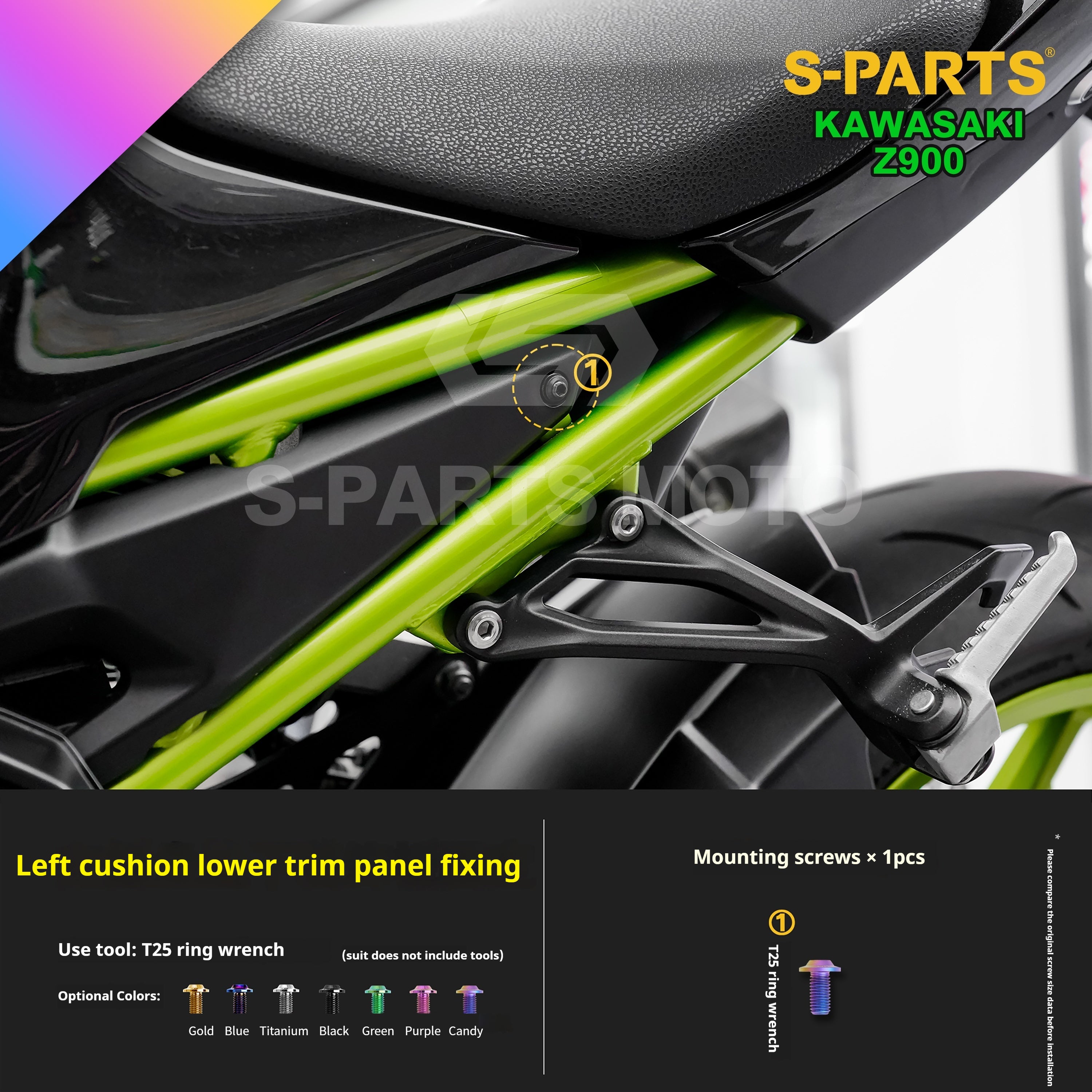 SPARTS Titanium Bolt Kit for Kawasaki Z900 2021 – ustom Candy Color & CNC Titanium Upgrade Kit - 2/2