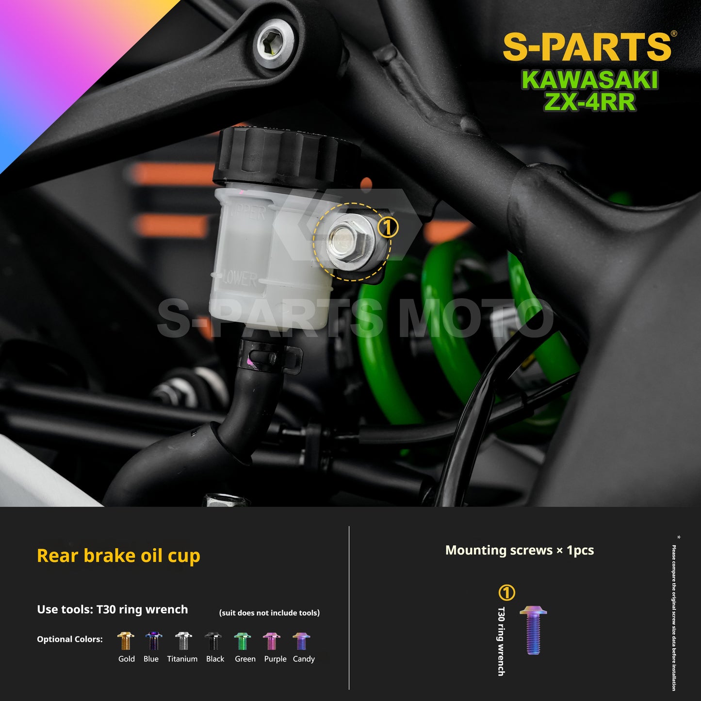 SPARTS TC4 Titanium Bolt Kit for Kawasaki ZX-4RR | Motorcycle Titanium Bolt Upgrade