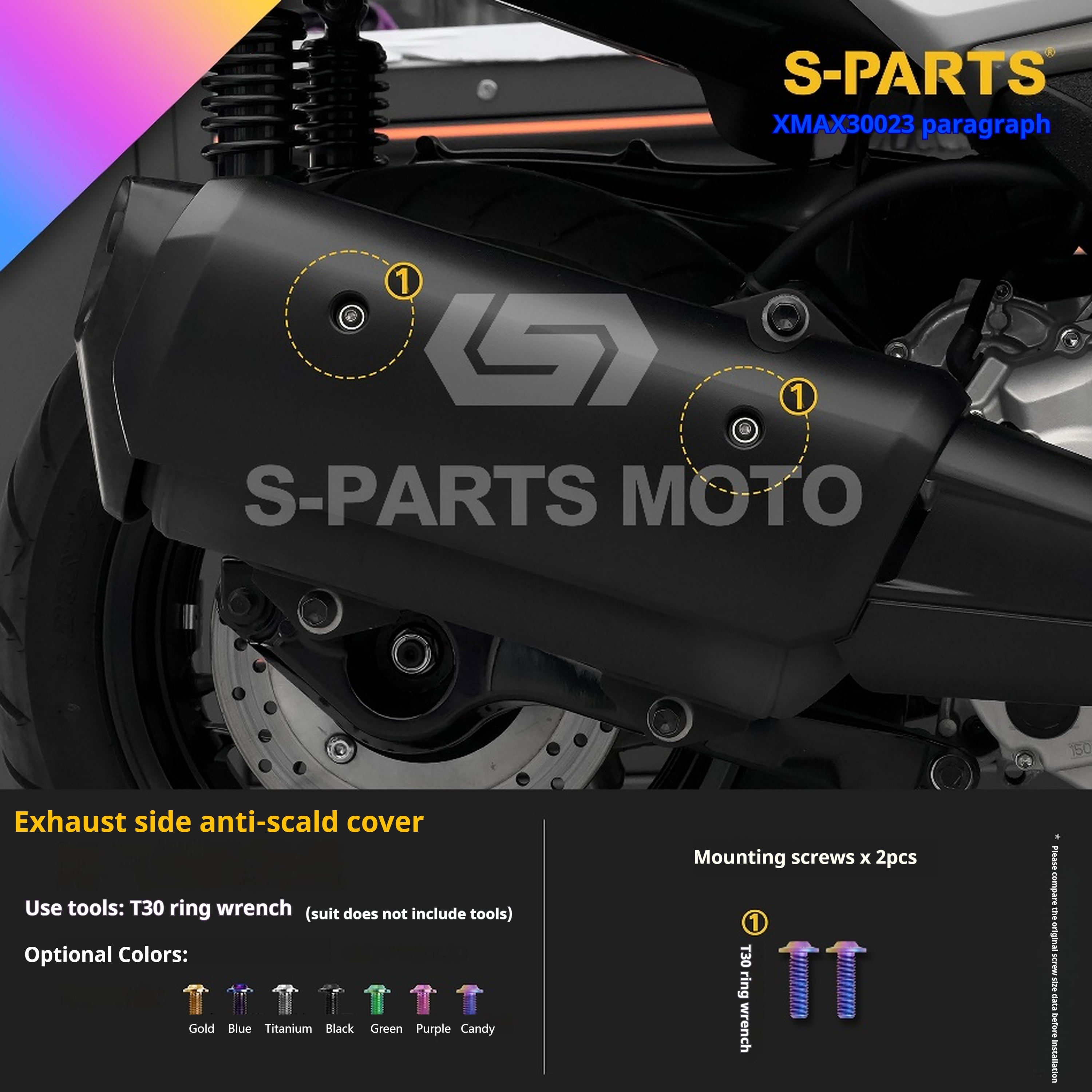 SPARTS Titanium Bolt Set for 2023 XMAX300 – Yamaha Motorcycle Custom Upgrade– Custom Candy Color - 2/2