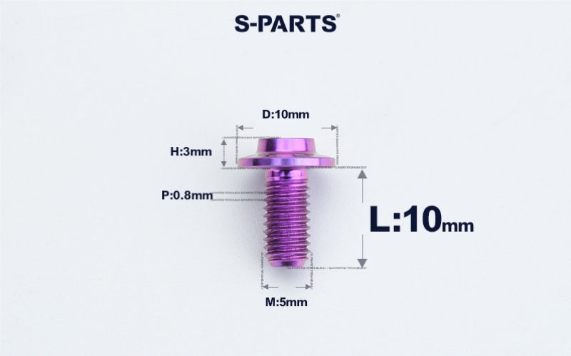 SPARTS A3 Countersunk Head M5 D10 Titanium Bolt TC4 Motorcycle & E-Bike Custom Fastener