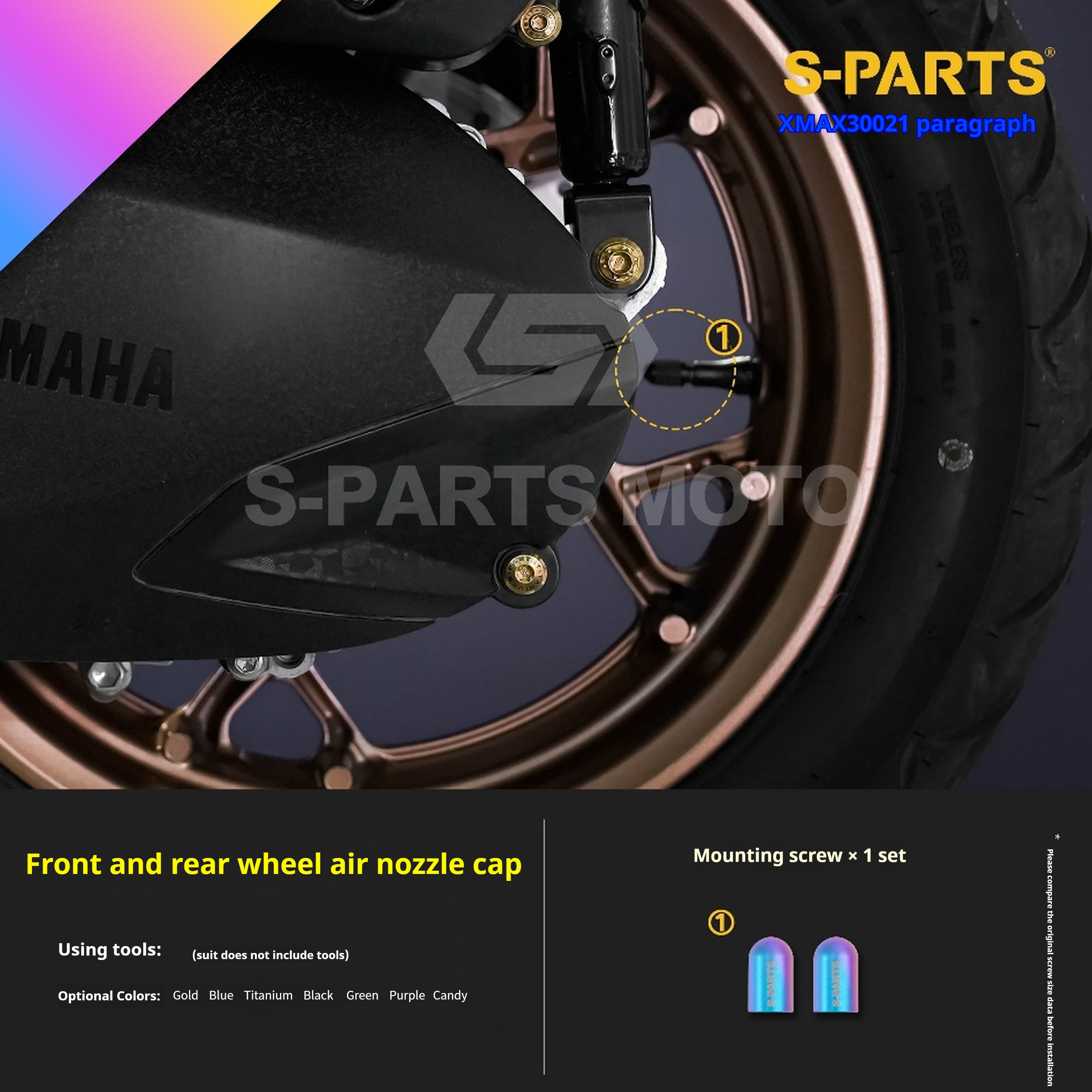 SPARTS Titanium Screw Set for Yamaha XMAX 300 2021 – Custom Candy Color & CNC Titanium Upgrade Kit