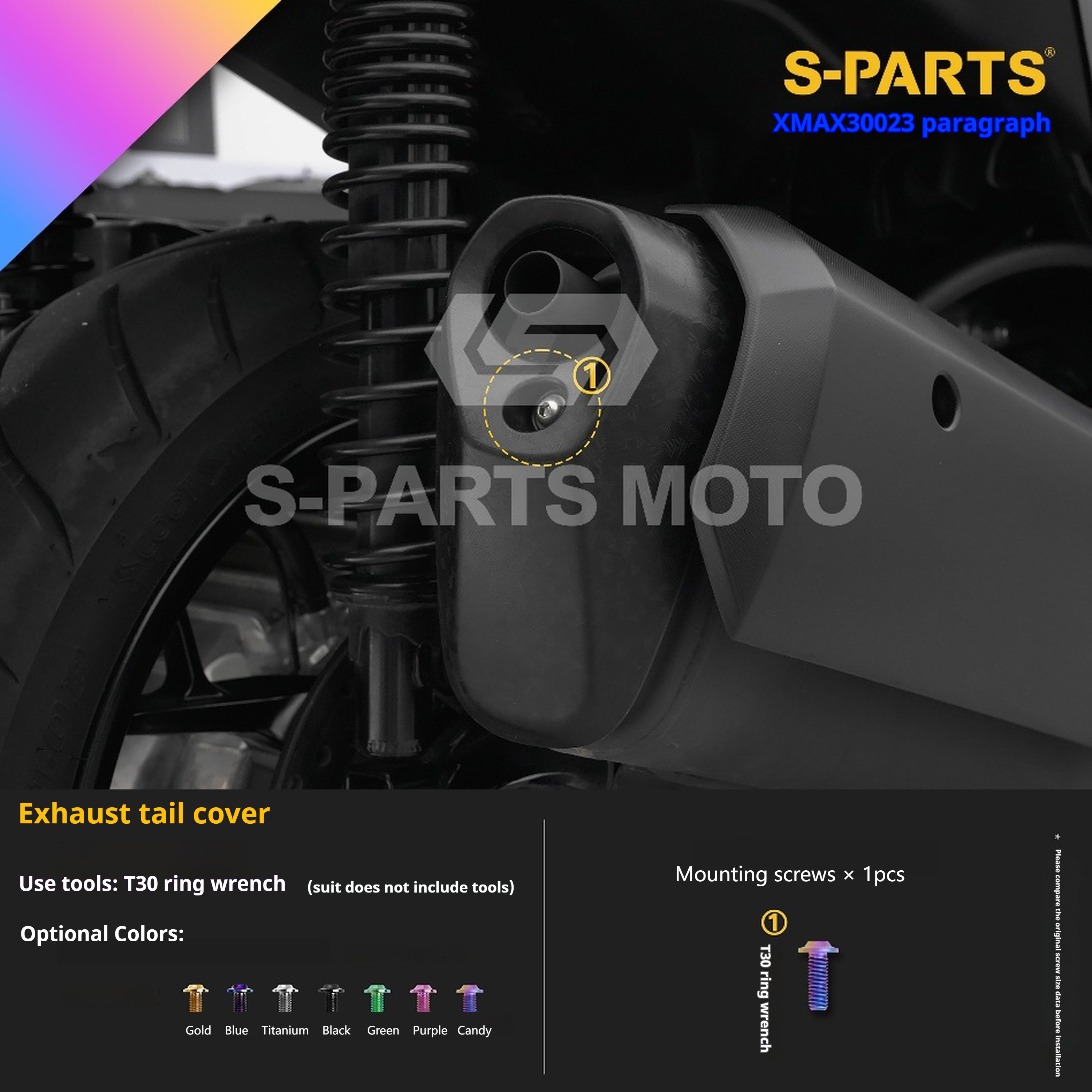 SPARTS Titanium Bolt Set for 2023 XMAX300 – Yamaha Motorcycle Custom Upgrade– Custom Candy Color - 2/2