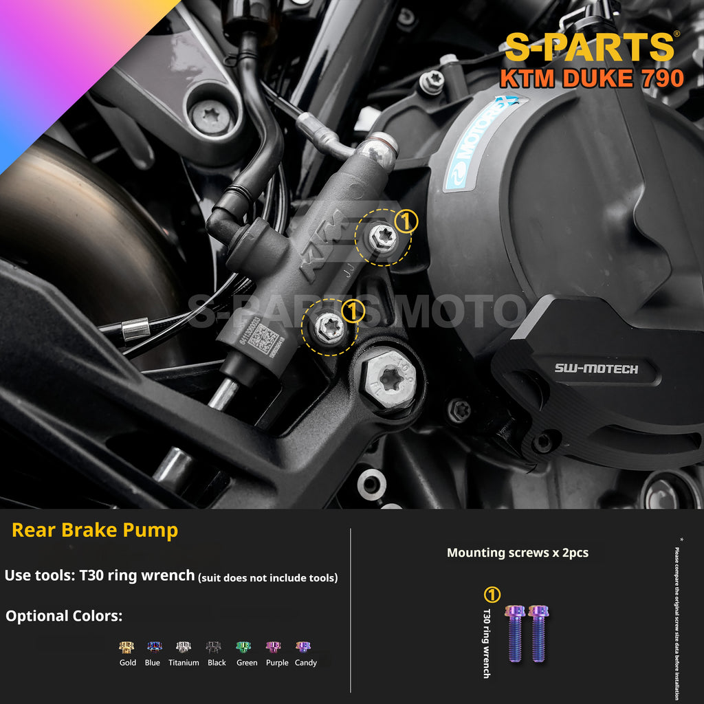 SPARTS Candy Color Titanium Bolt Kit for KTM DUKE 790 Disc Upgrade- Candy color
