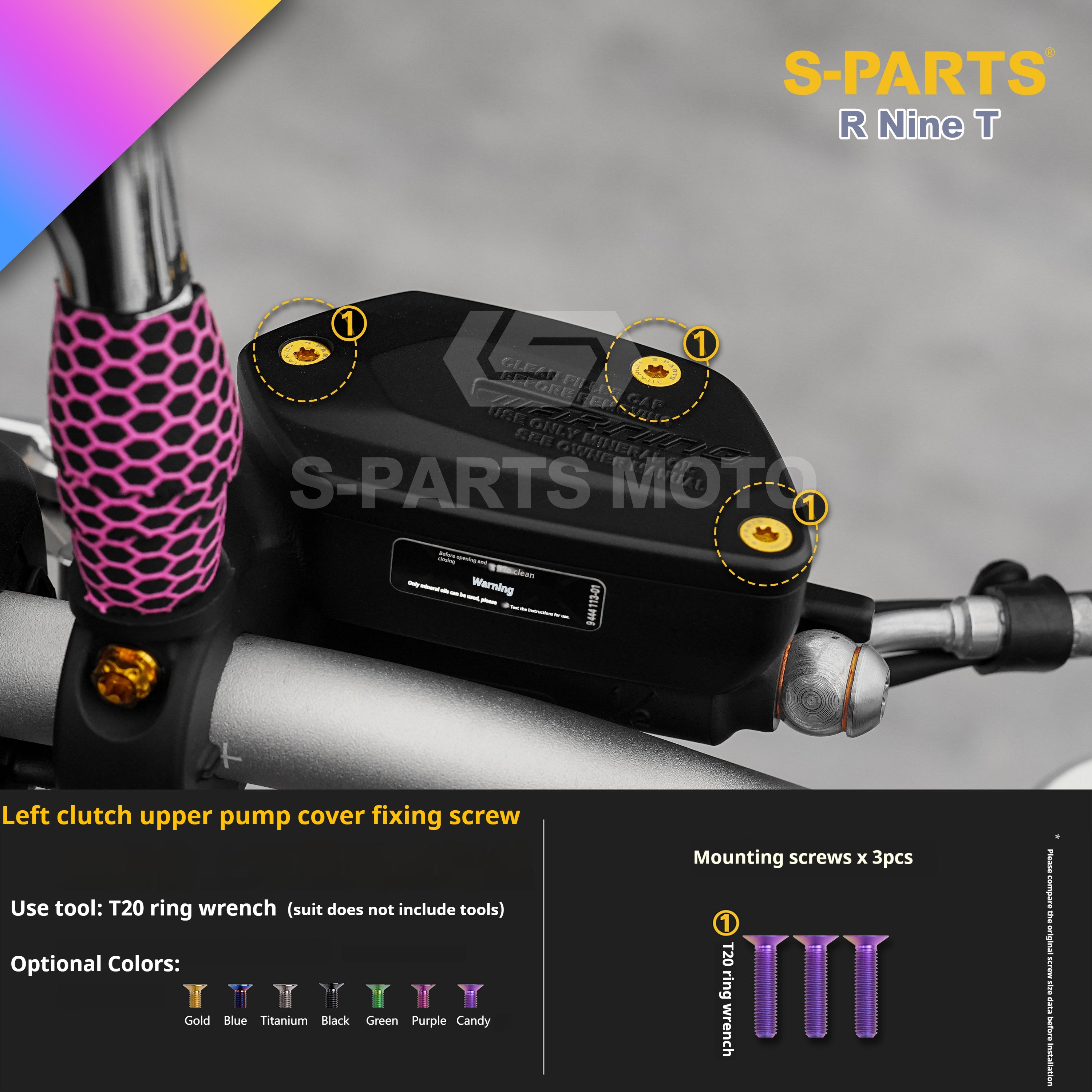 SPARTS BMW RnineT Titanium Alloy Motorcycle Bolt Upgrade Kit