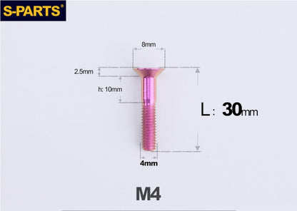 SPARTS M4x10-50mm Countersunk Titanium Alloy Bolt – Flat Head Fastening Screw for Motorcycle & Bicycle