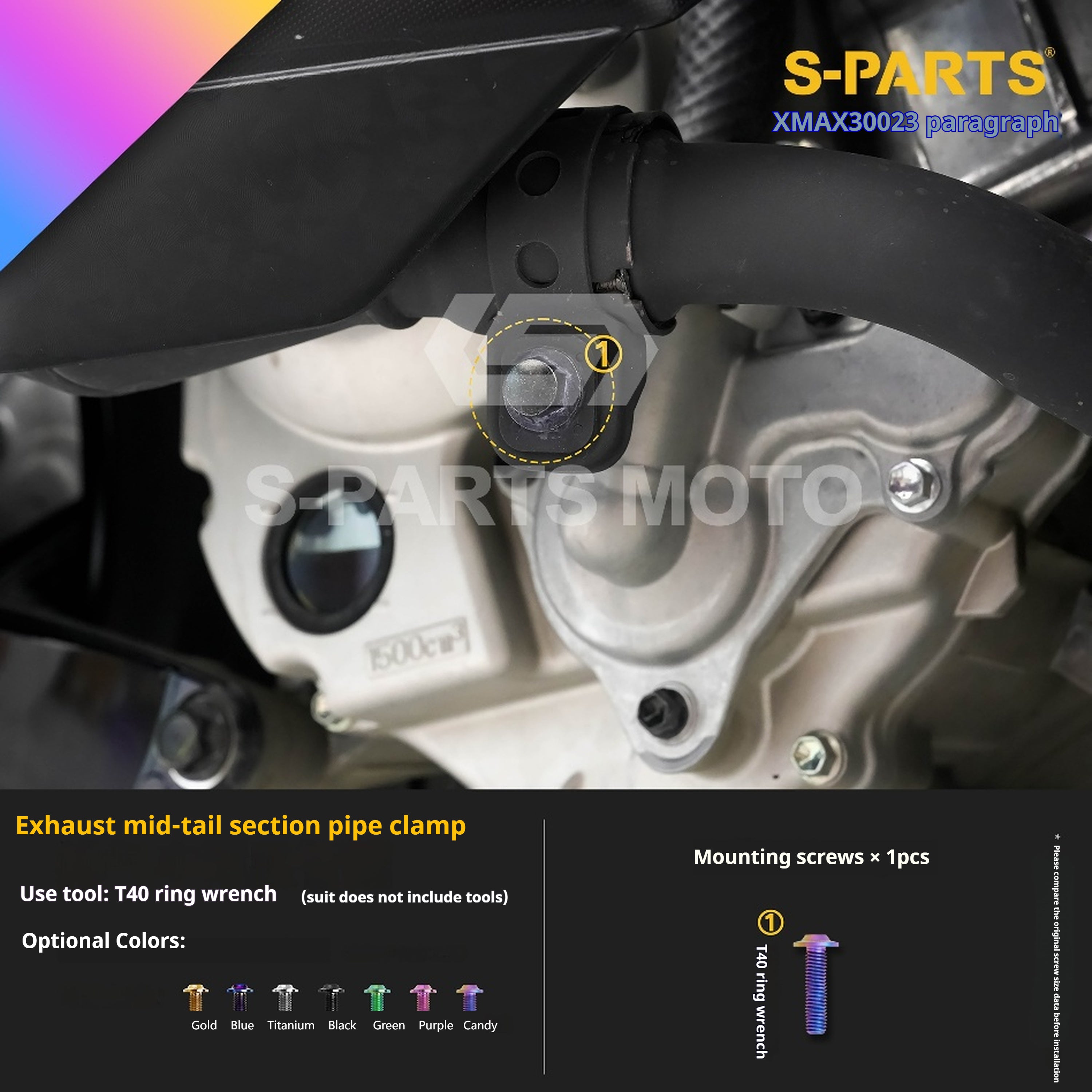 SPARTS Titanium Bolt Set for 2023 XMAX300 – Yamaha Motorcycle Custom Upgrade– Custom Candy Color - 2/2