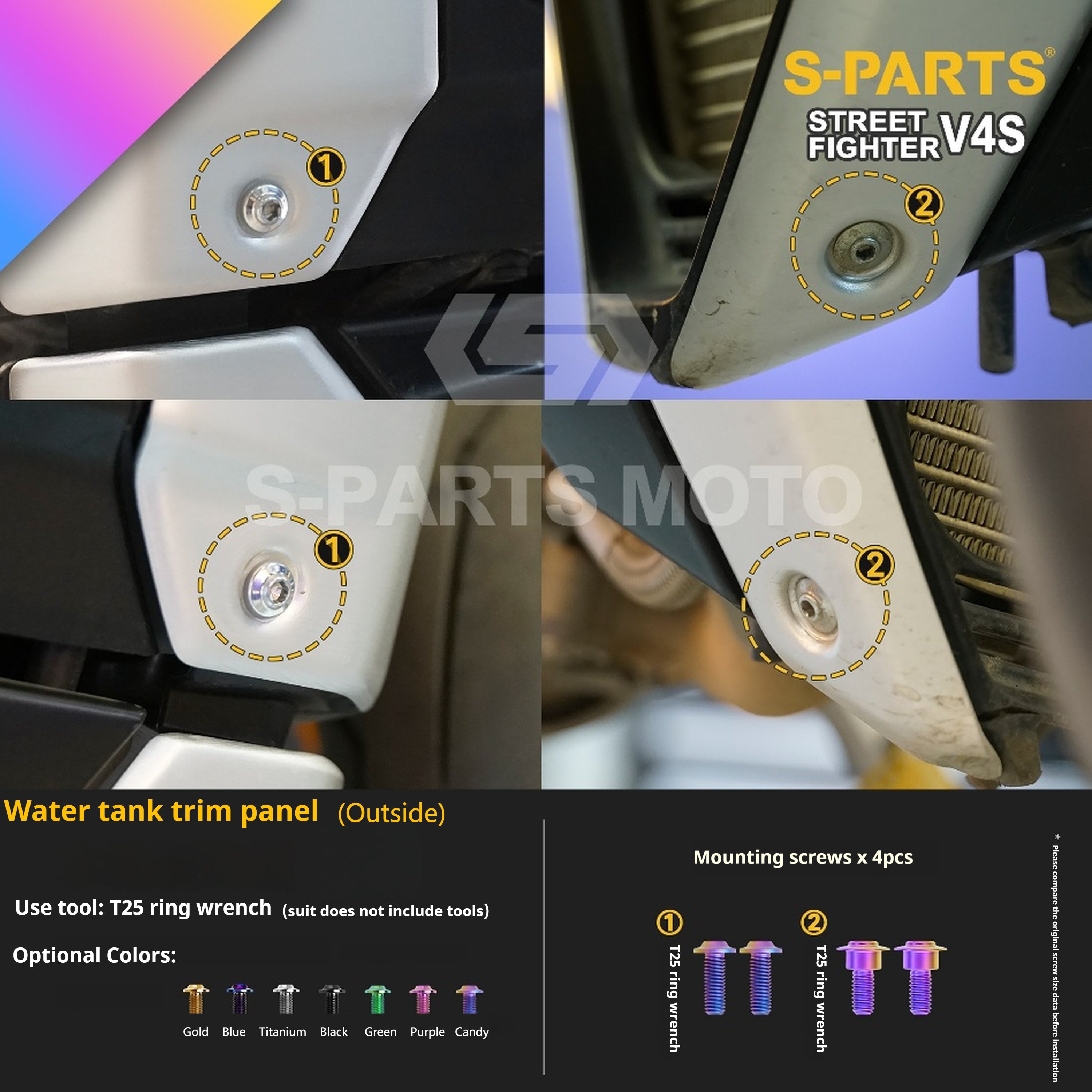 SPARTS Titanium Bolt Kit for Ducati Streetfighter V4S – Candy Color Upgrade