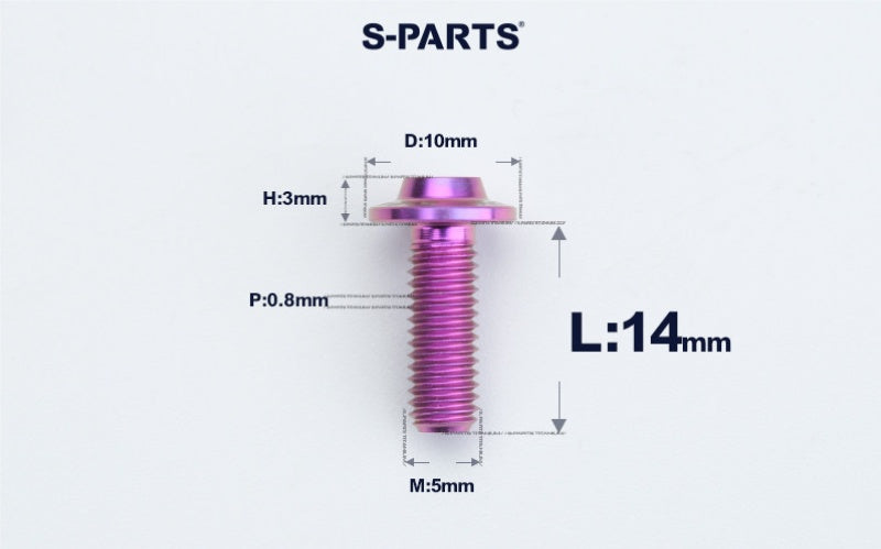 SPARTS A3 Countersunk Head M5 D10 Titanium Bolt TC4 Motorcycle & E-Bike Custom Fastener