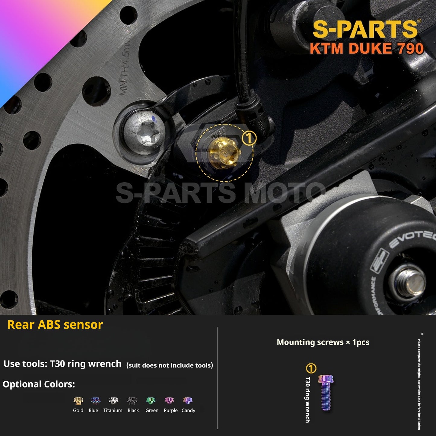 SPARTS TC4 Titanium Bolt Kit Compatible with KTM DUKE 790 – Full Motorcycle Fastener Upgrade