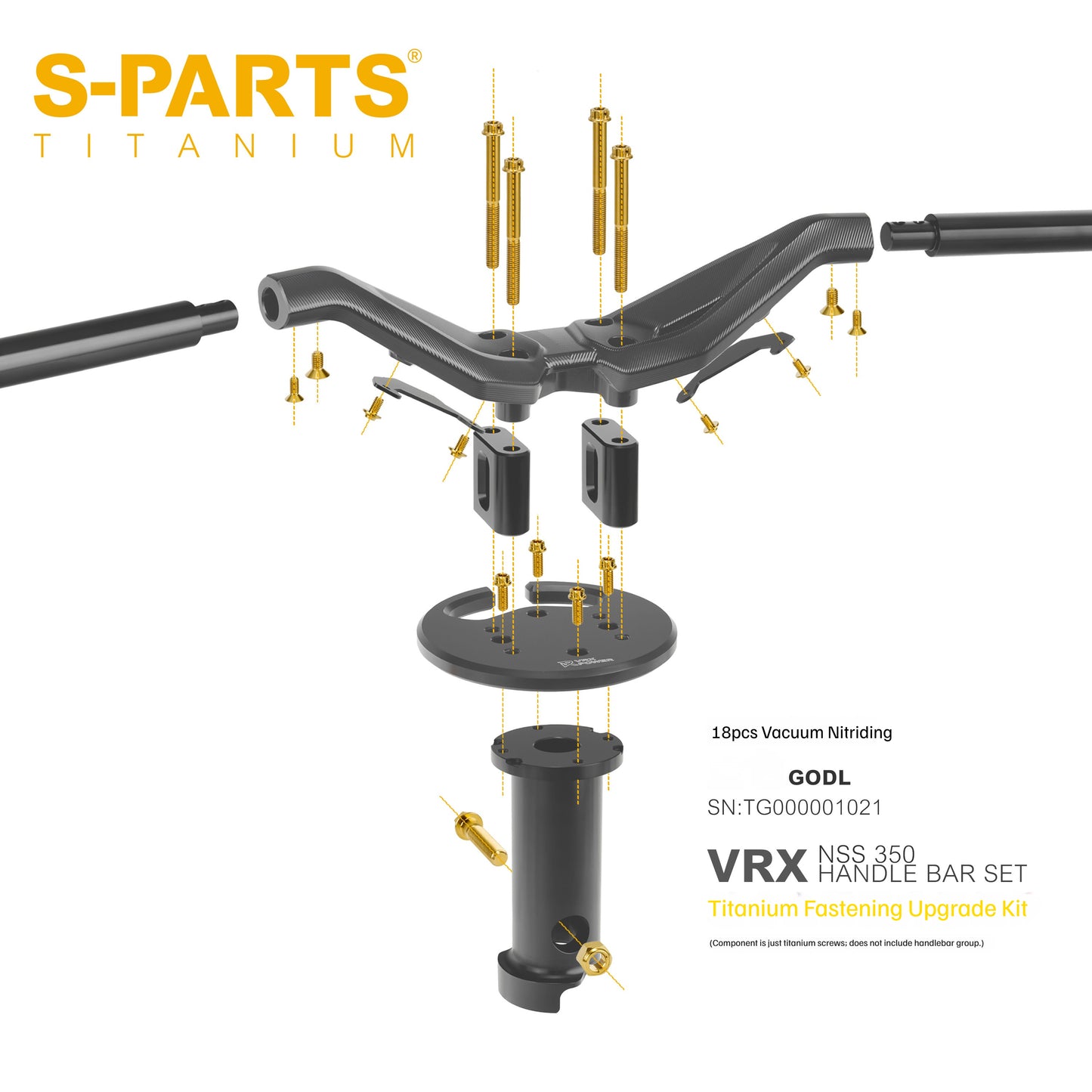 SPARTS VRX Handlebar Titanium Bolt Kit for NSS350 – Motorcycle Handlebar Upgrade