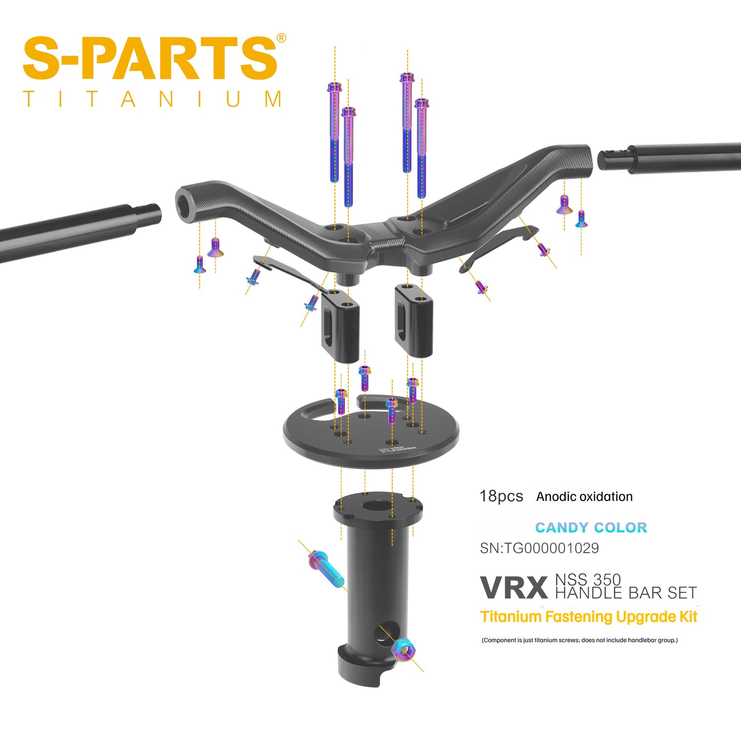 SPARTS VRX Handlebar Titanium Bolt Kit for NSS350 – Motorcycle Handlebar Upgrade