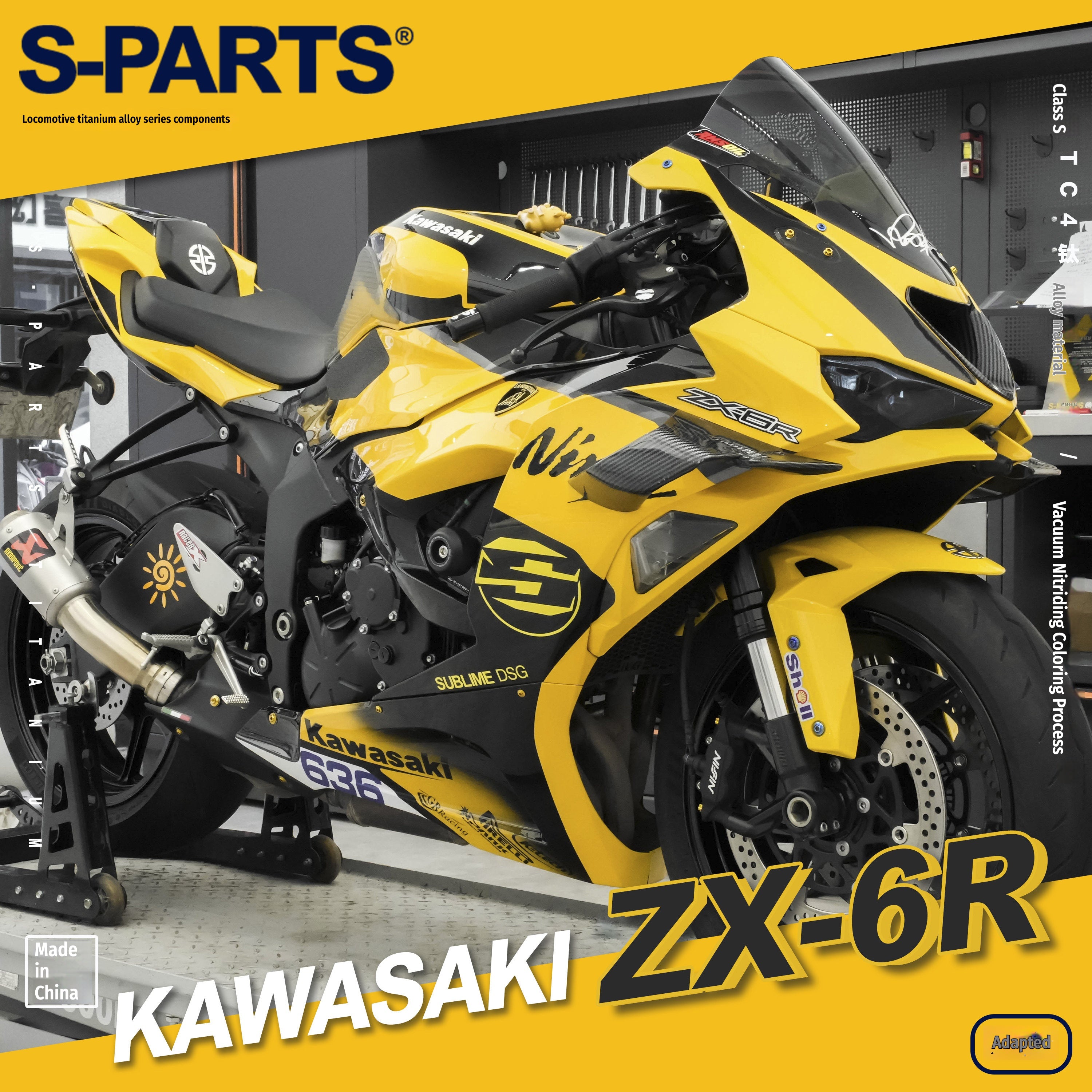 SPARTS Motorcycle Titanium Bolt Upgrade – S-Grade TC4 Bolt Kit for Kawasaki ZX-6R