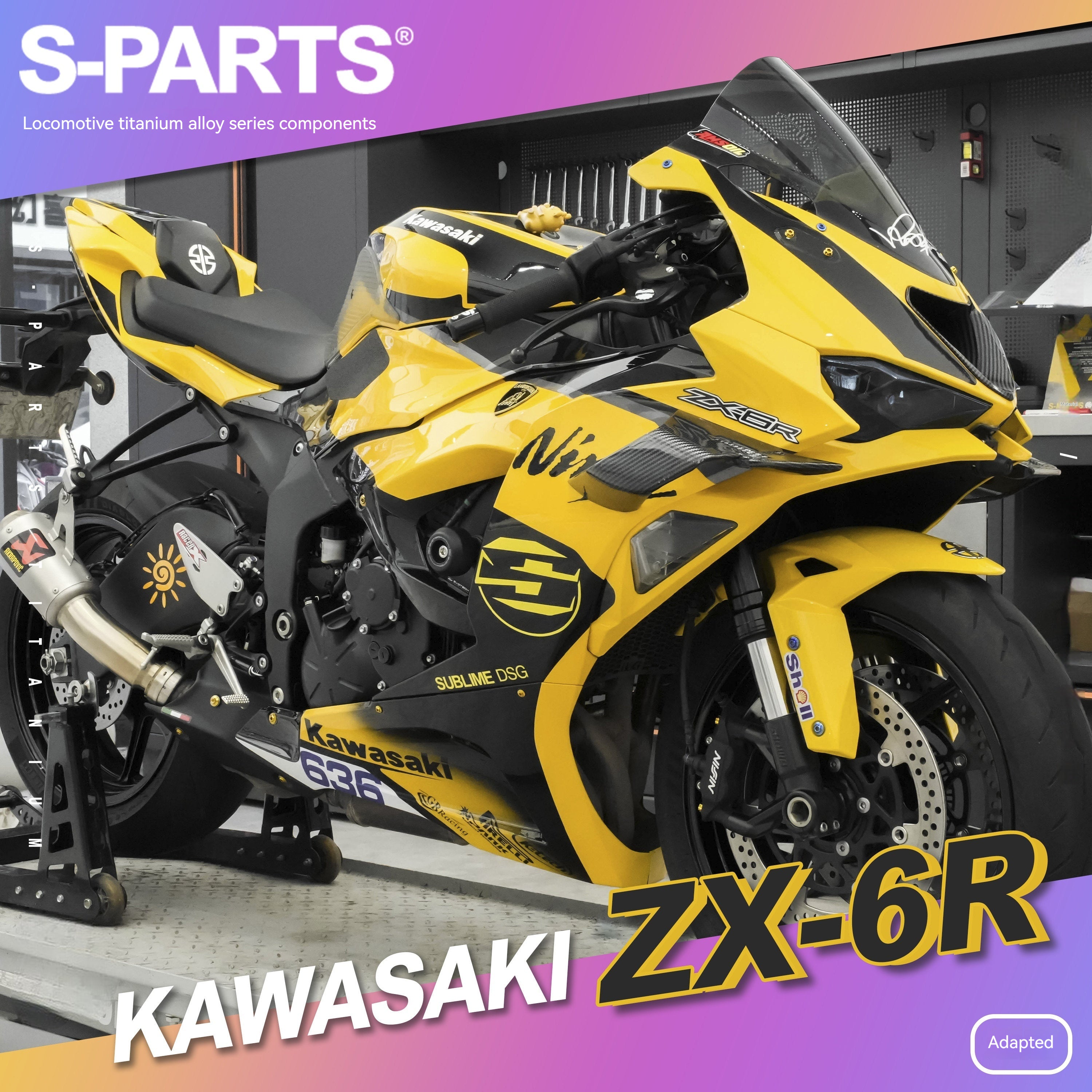 SPARTS Motorcycle Titanium Bolt Upgrade – S-Grade TC4 Bolt Kit for Kawasaki ZX-6R