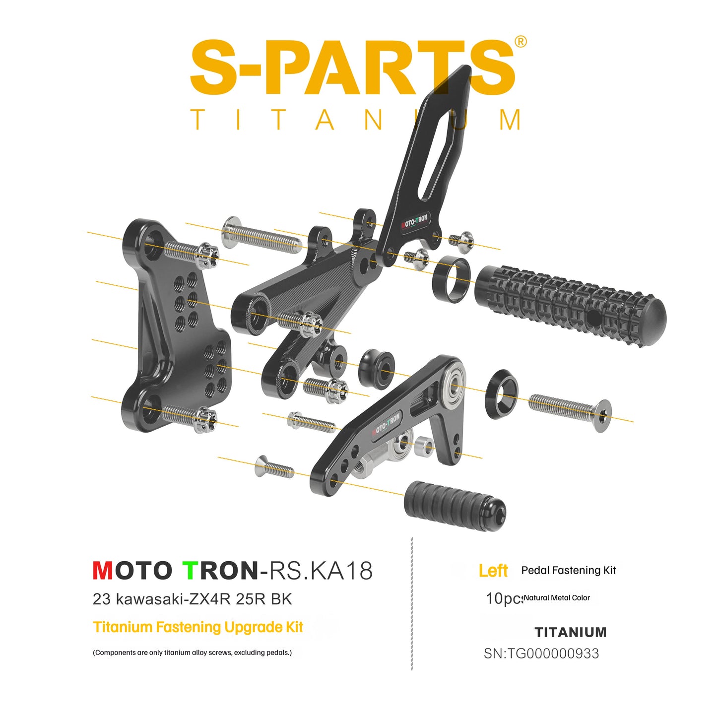 SPARTS Titanium Rearset Bolts for Kawasaki ZX-4R MOTO TRON – Motorcycle Upgrade Screws