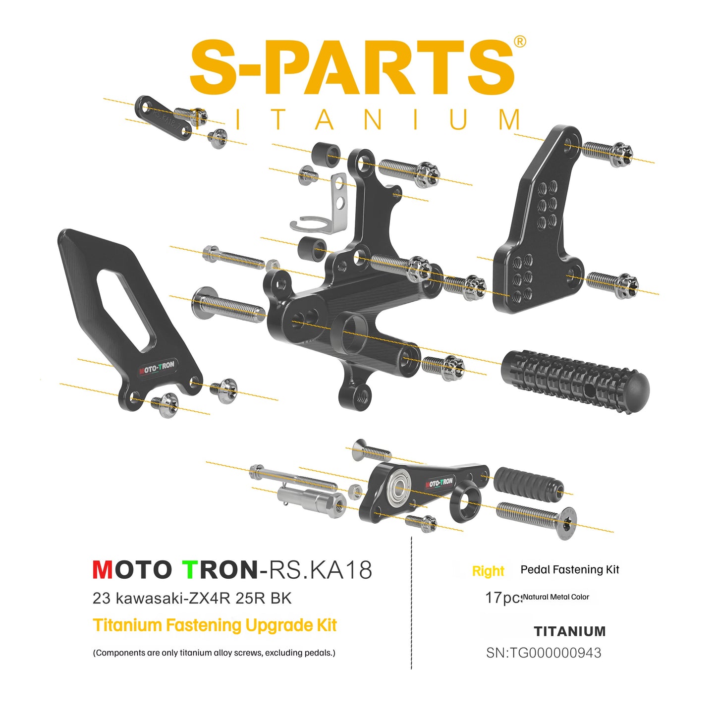 SPARTS Titanium Rearset Bolts for Kawasaki ZX-4R MOTO TRON – Motorcycle Upgrade Screws