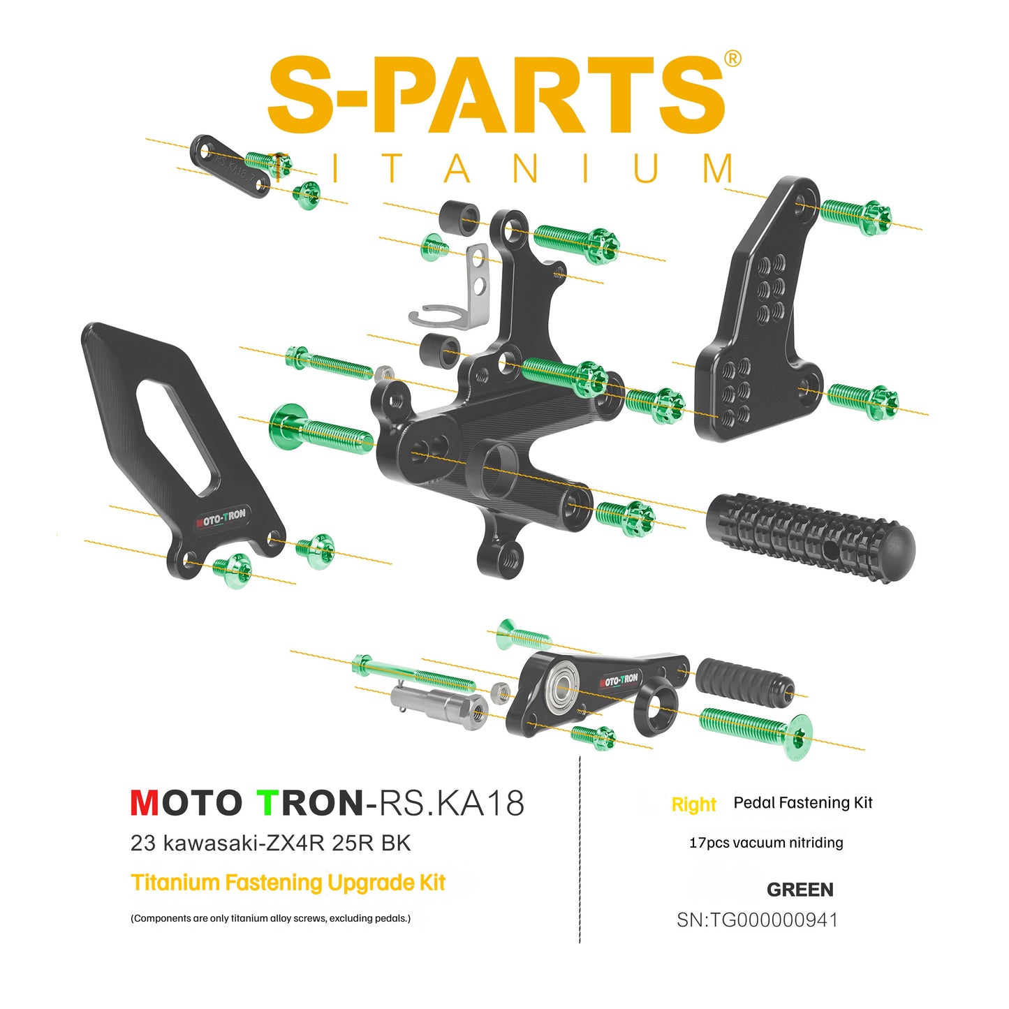 SPARTS Titanium Rearset Bolts for Kawasaki ZX-4R MOTO TRON – Motorcycle Upgrade Screws