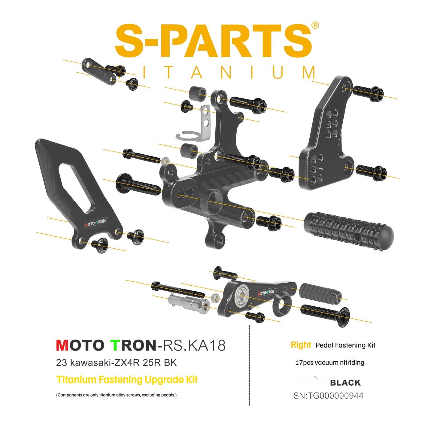SPARTS Titanium Rearset Bolts for Kawasaki ZX-4R MOTO TRON – Motorcycle Upgrade Screws
