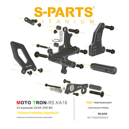 SPARTS Titanium Rearset Bolts for Kawasaki ZX-4R MOTO TRON – Motorcycle Upgrade Screws