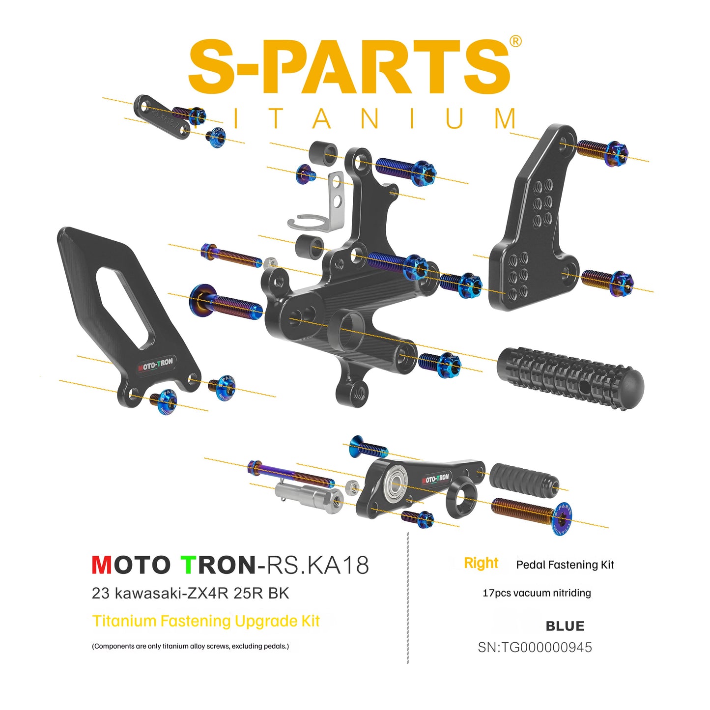 SPARTS Titanium Rearset Bolts for Kawasaki ZX-4R MOTO TRON – Motorcycle Upgrade Screws