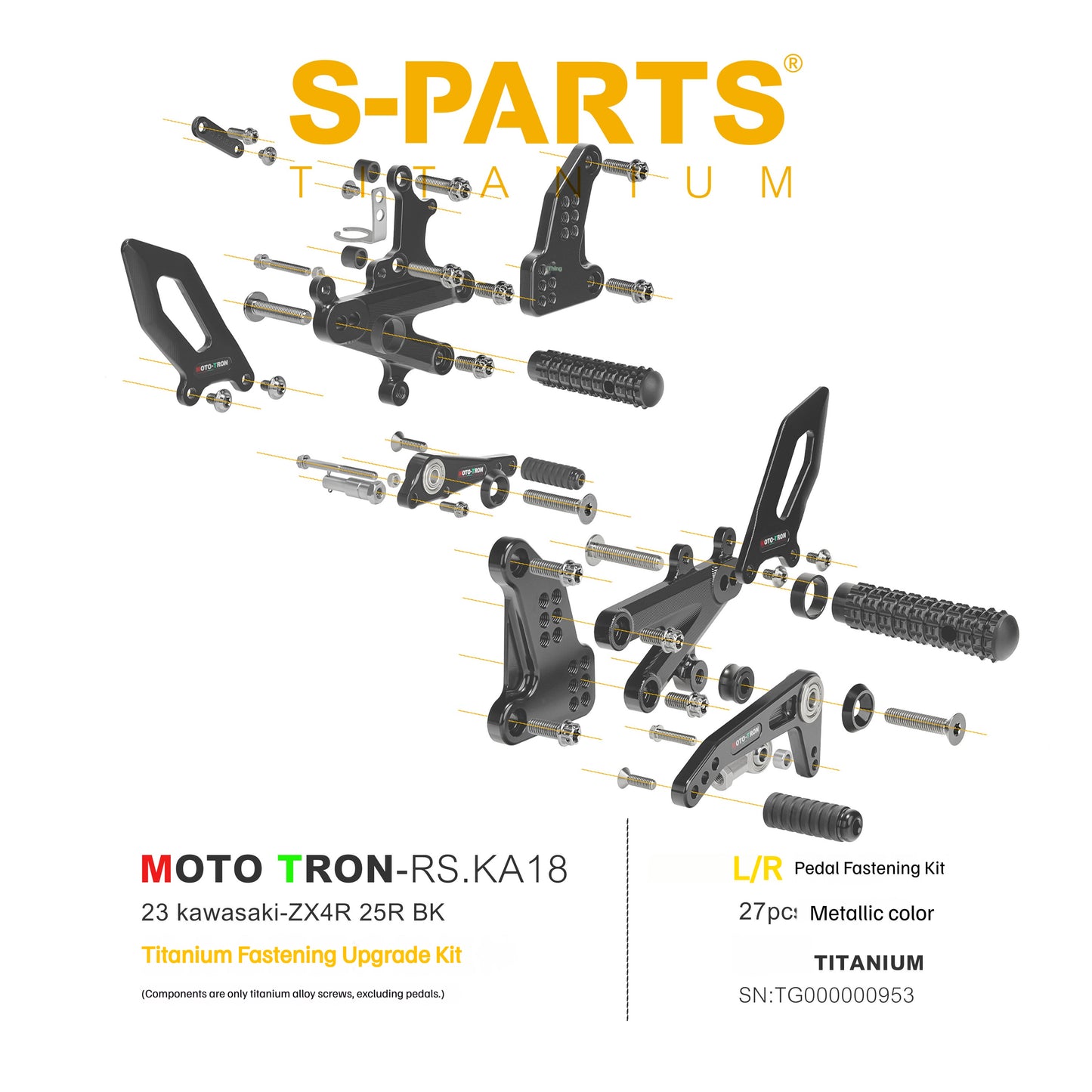 SPARTS Titanium Rearset Bolts for Kawasaki ZX-4R MOTO TRON – Motorcycle Upgrade Screws