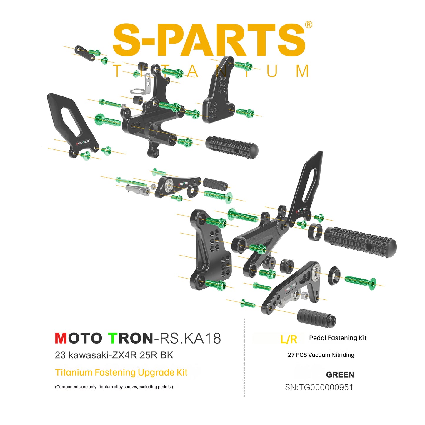 SPARTS Titanium Rearset Bolts for Kawasaki ZX-4R MOTO TRON – Motorcycle Upgrade Screws