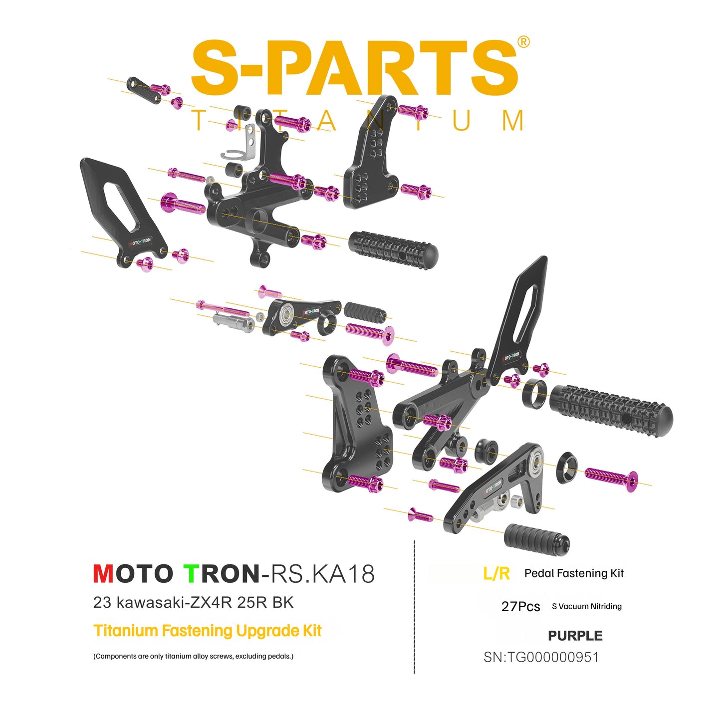 SPARTS Titanium Rearset Bolts for Kawasaki ZX-4R MOTO TRON – Motorcycle Upgrade Screws