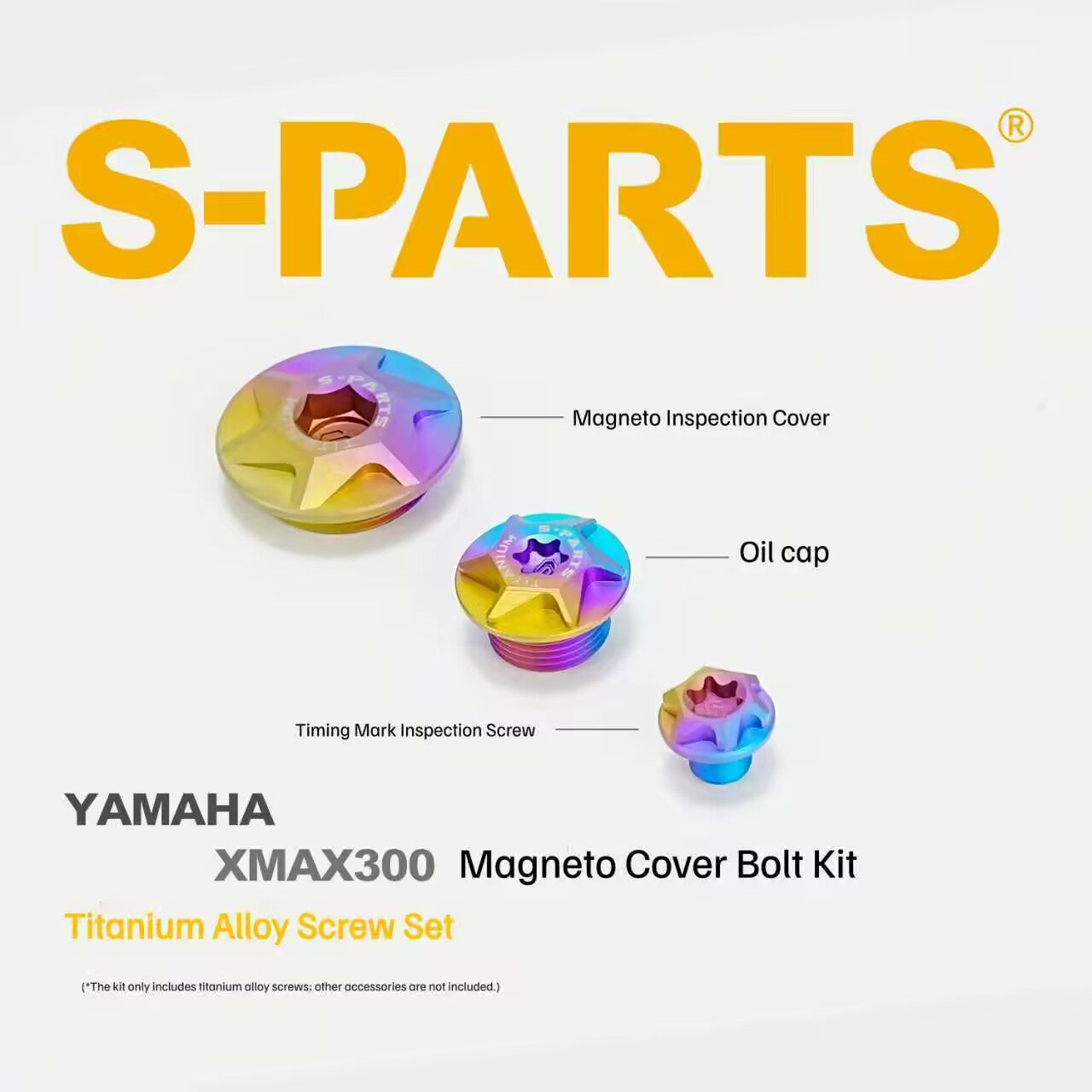 SPARTS Yamaha XMAX300 Titanium Alloy Bolts Stator Cover & Oil Cap Motorcycle Modification Kit
