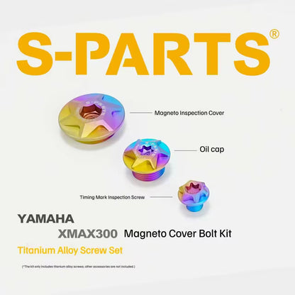 SPARTS Yamaha XMAX300 Titanium Alloy Bolts Stator Cover & Oil Cap Motorcycle Modification Kit