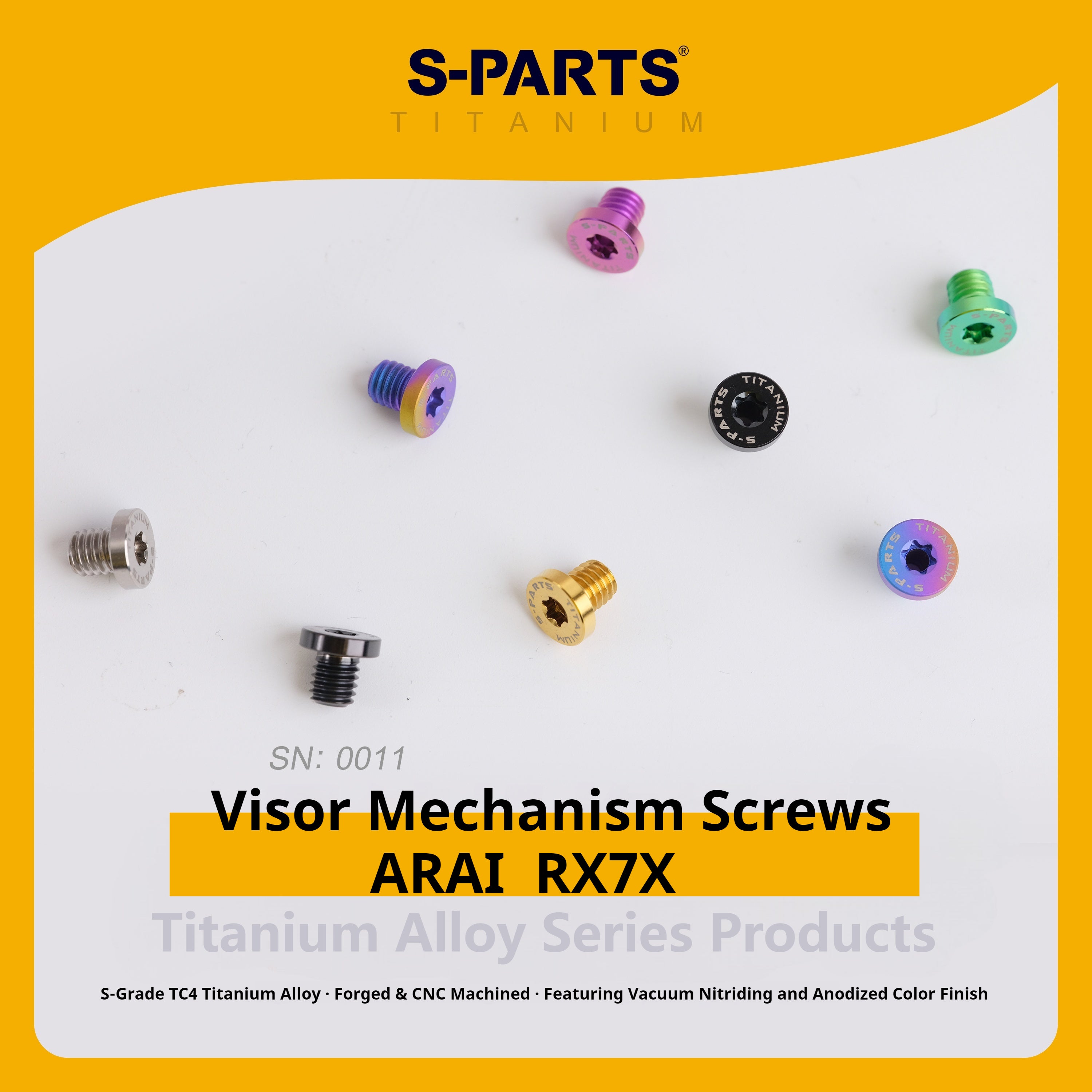 SPARTS Titanium Helmet Visor Screws Kit for ARAI RX7X – Lightweight & CNC Machined